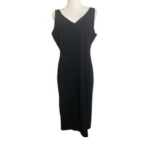 Piazza Sempione Sheath Sleeveless Black Dress SIZE 46 /US 10/12 Italy Vneck